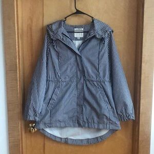 Gingham Rain Windbreaker Hooded Jacket